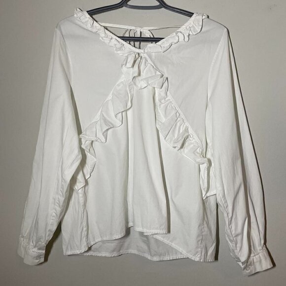 Pixie Market Ruffle Lace White Blouse - Picture 5 of 8